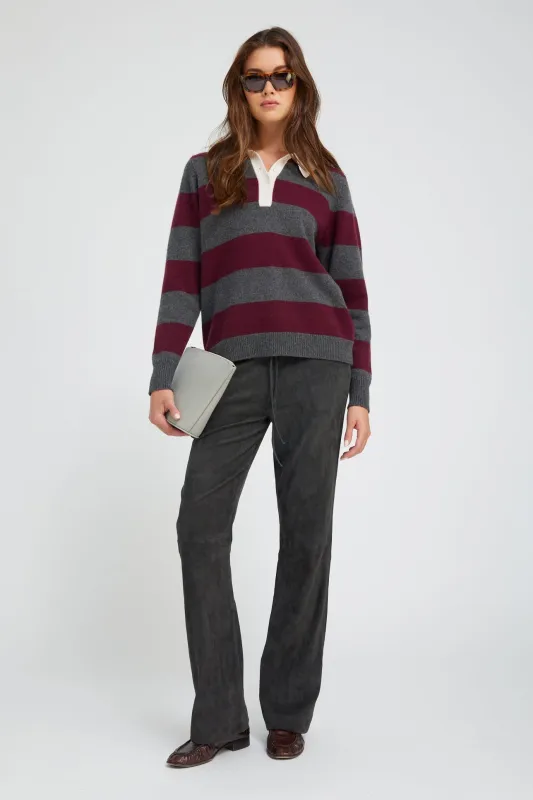 Charcoal Suede Straight Leg Pants sold by SPRWMN