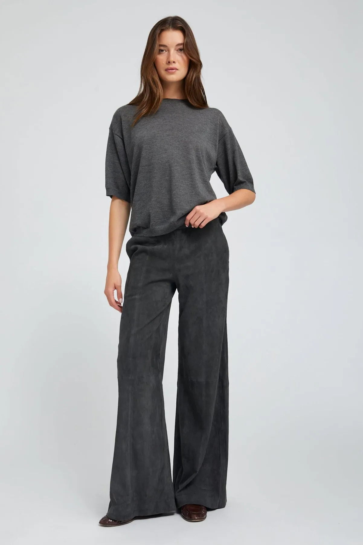 Suede Wide Leg Trousers sold by SPRWMN