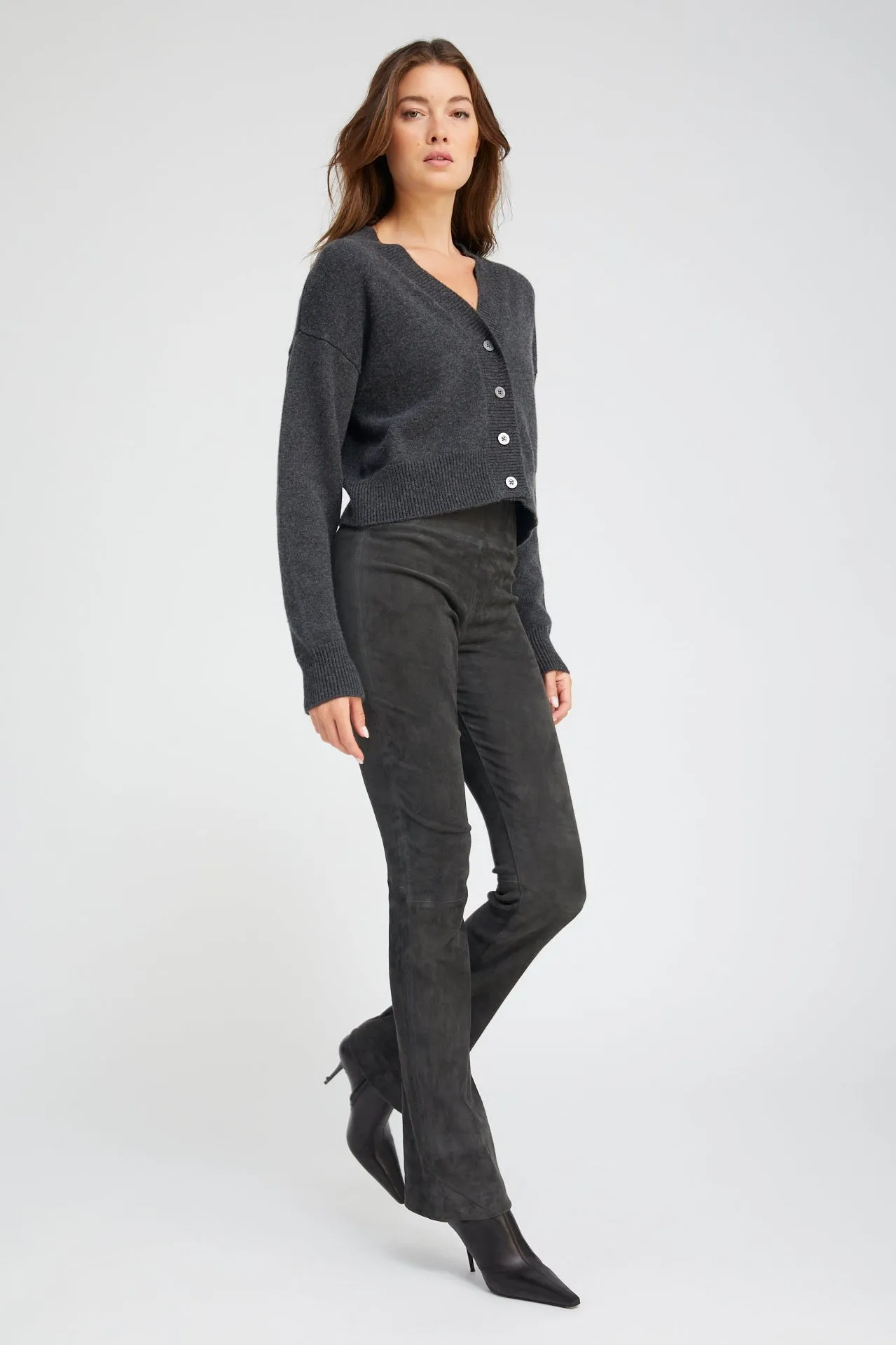 Charcoal Suede Micro Flare sold by SPRWMN product image thumbnail 2