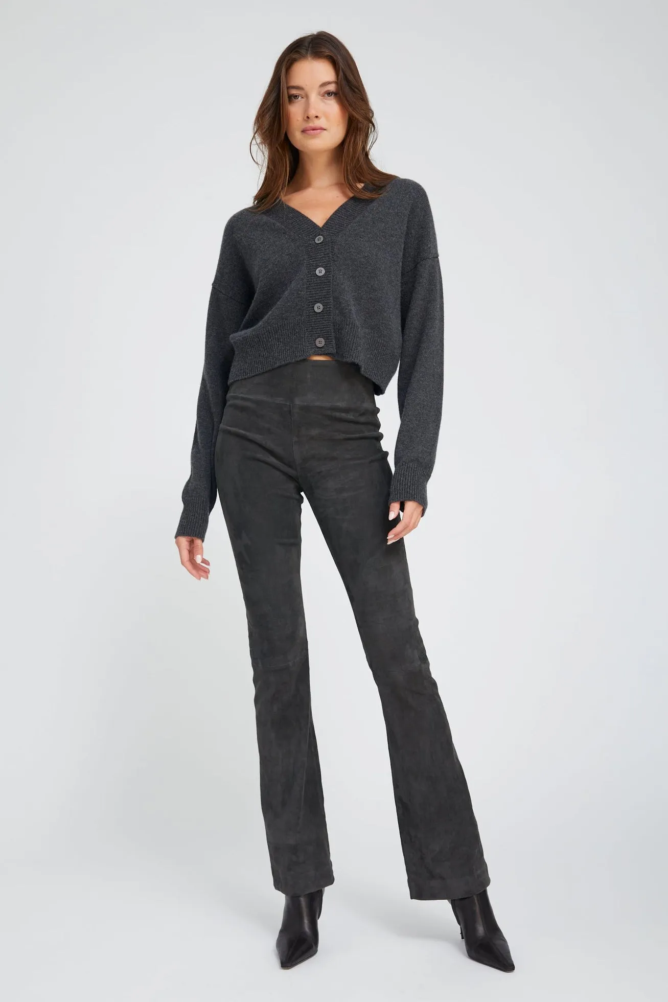 Charcoal Suede Micro Flare sold by SPRWMN