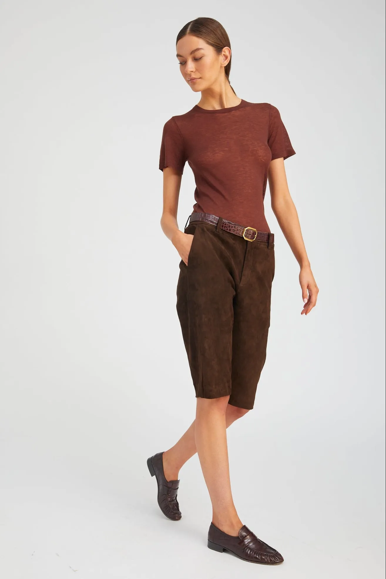 Suede Bermuda Trouser Shorts sold by SPRWMN product image thumbnail 2