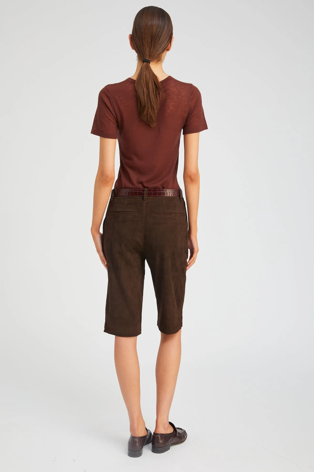 Suede Bermuda Trouser Shorts sold by SPRWMN product image thumbnail 3