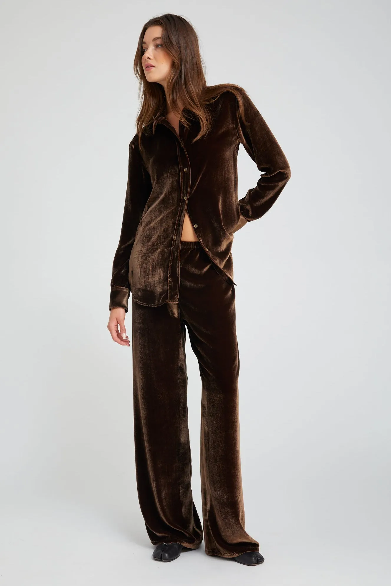 Silk Velvet Wide Leg Pants sold by SPRWMN