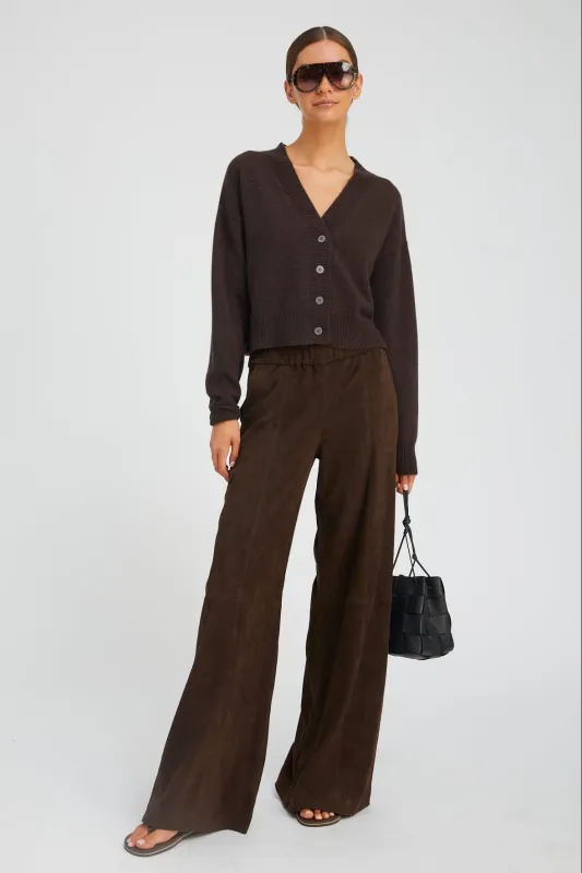 Americano Suede Wide Leg Trousers sold by SPRWMN