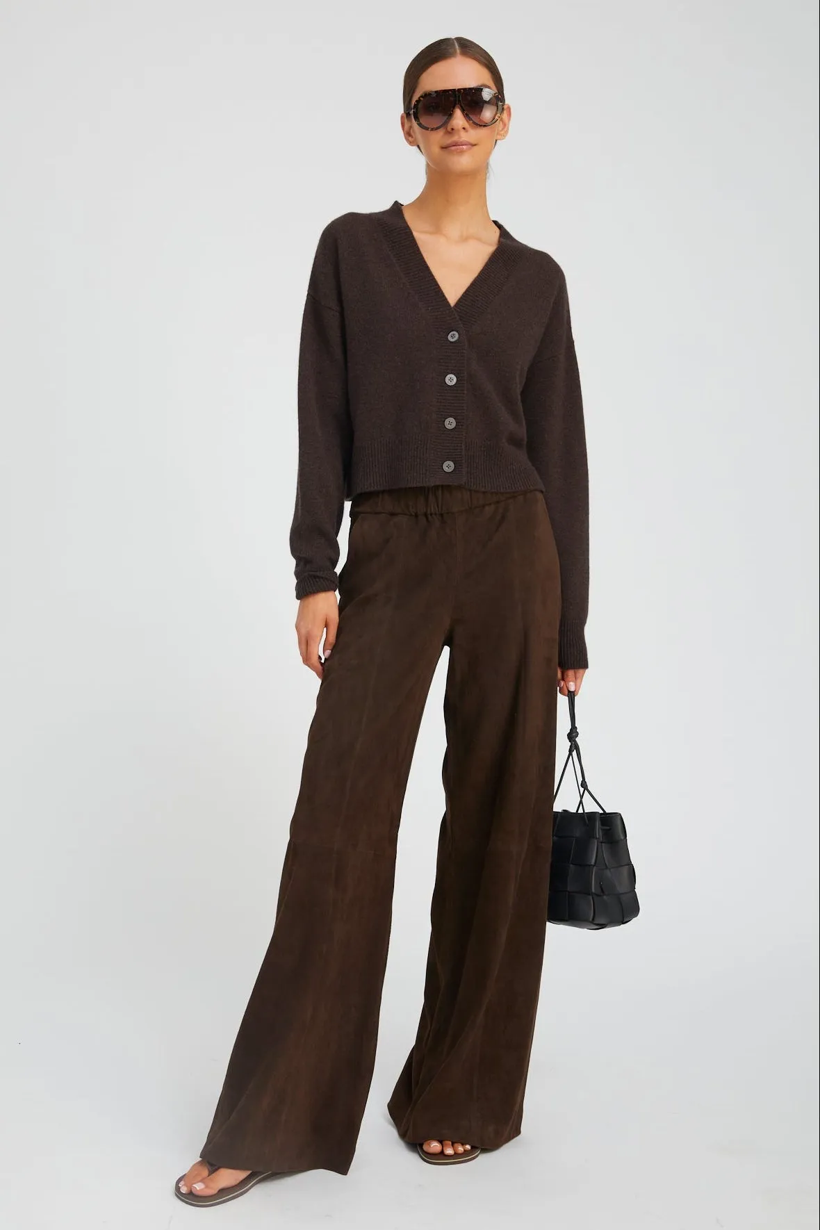 Americano Suede Wide Leg Trousers sold by SPRWMN