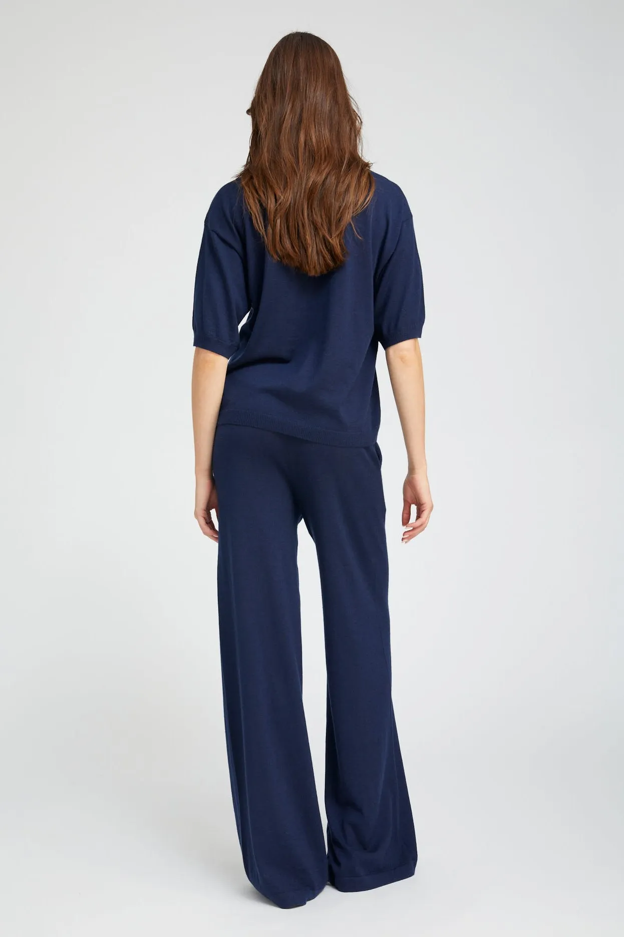 Navy Cashmere Wide Leg Pants & Top PR sold by SPRWMN product image thumbnail 3