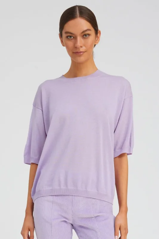 Lavender Cashmere Boxy Tee sold by SPRWMN