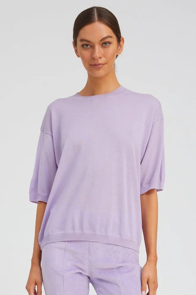 Lavender Cashmere Boxy Tee sold by SPRWMN