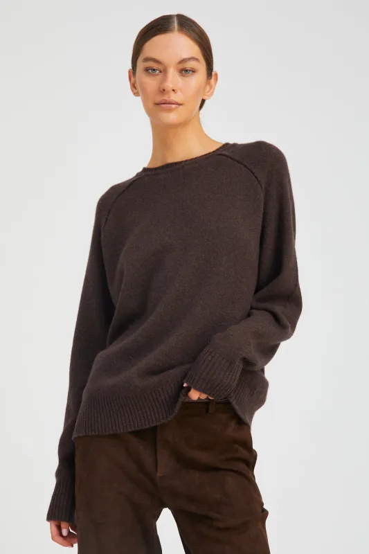 Coffee Cashmere Boyfriend Sweater sold by SPRWMN