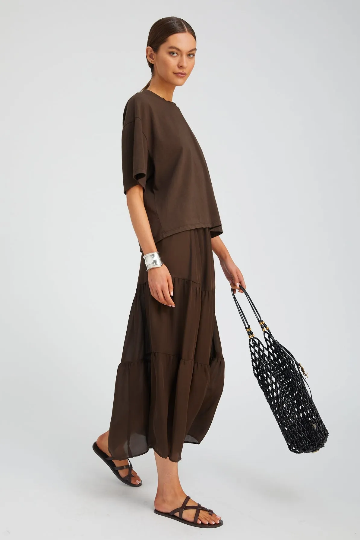 Silk Tiered Maxi Skirt sold by SPRWMN product image thumbnail 2