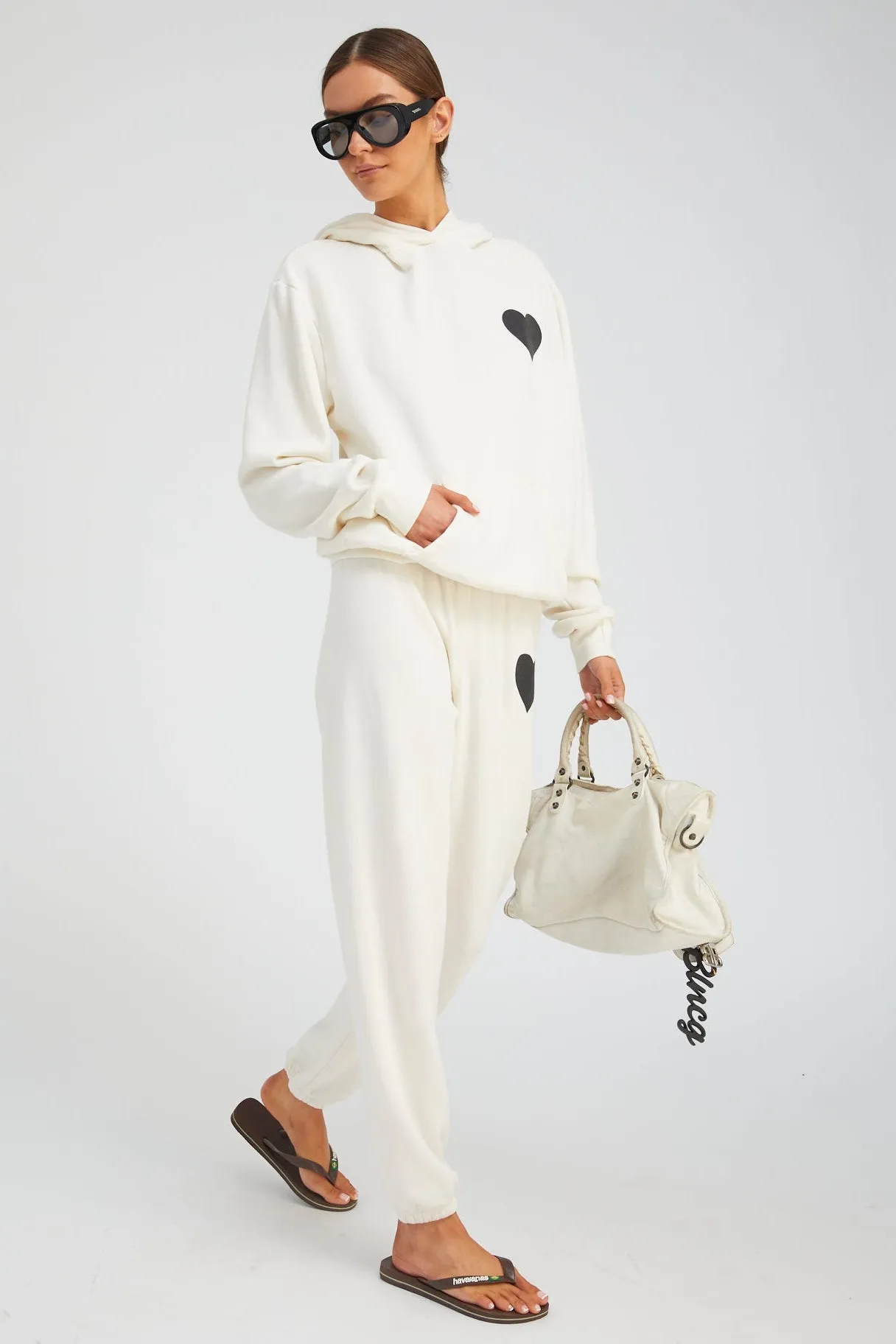 Creme with Black Heart Hoodie sold by SPRWMN product image thumbnail 2