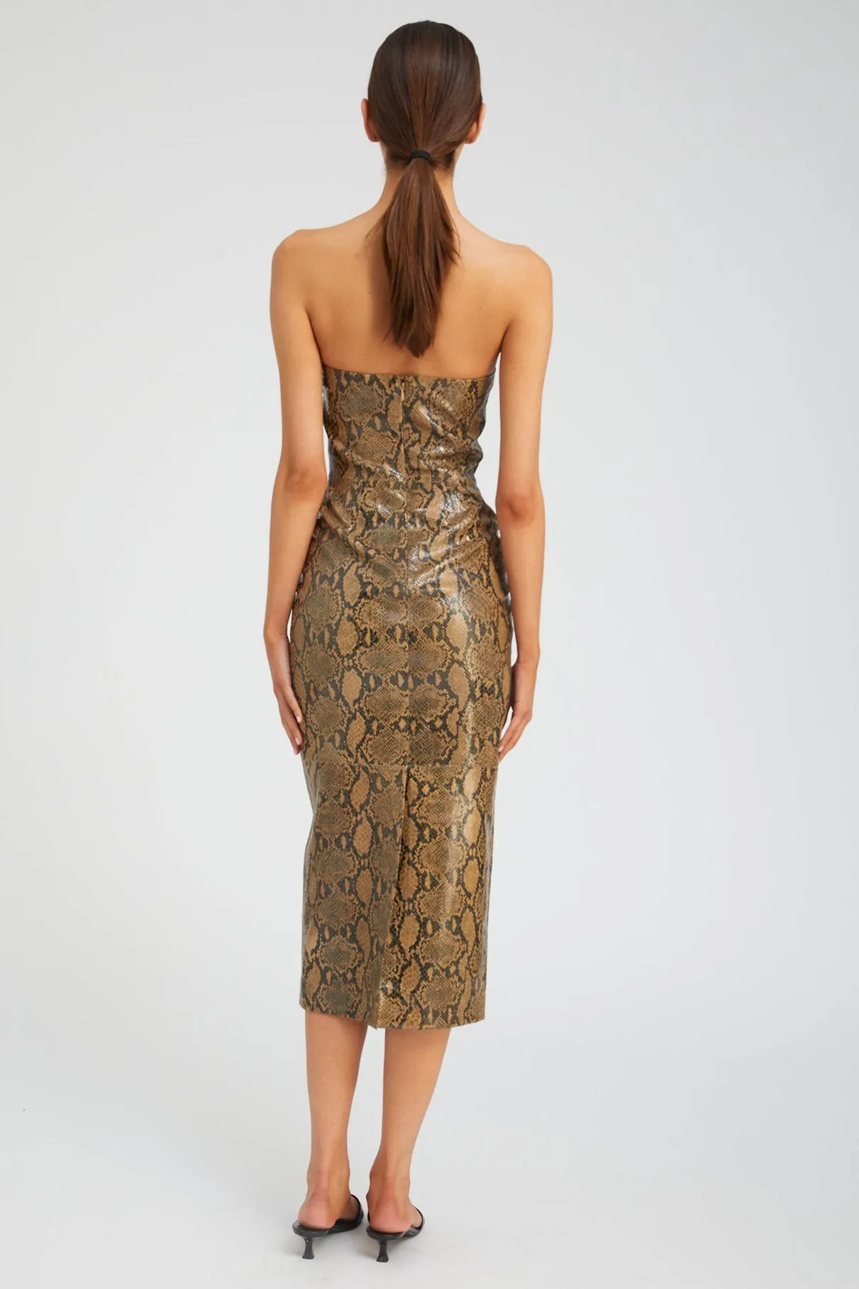 Tan Python Leather Tube Dress sold by SPRWMN product image thumbnail 4