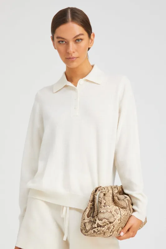 Cashmere Polo Sweater sold by SPRWMN