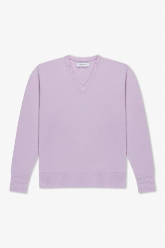 Cashmere V-Neck Boyfriend Sweater made by SPRWMN