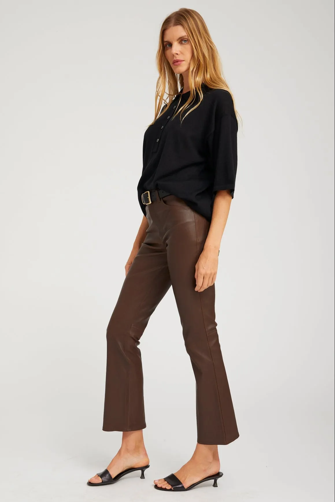 Leather 5 Pocket Ankle Flare sold by SPRWMN product image thumbnail 2