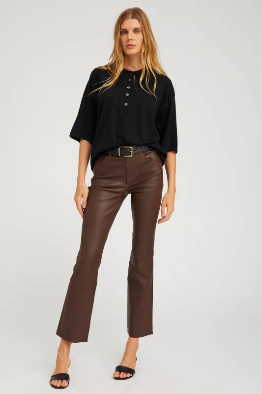 Leather 5 Pocket Ankle Flare sold by SPRWMN