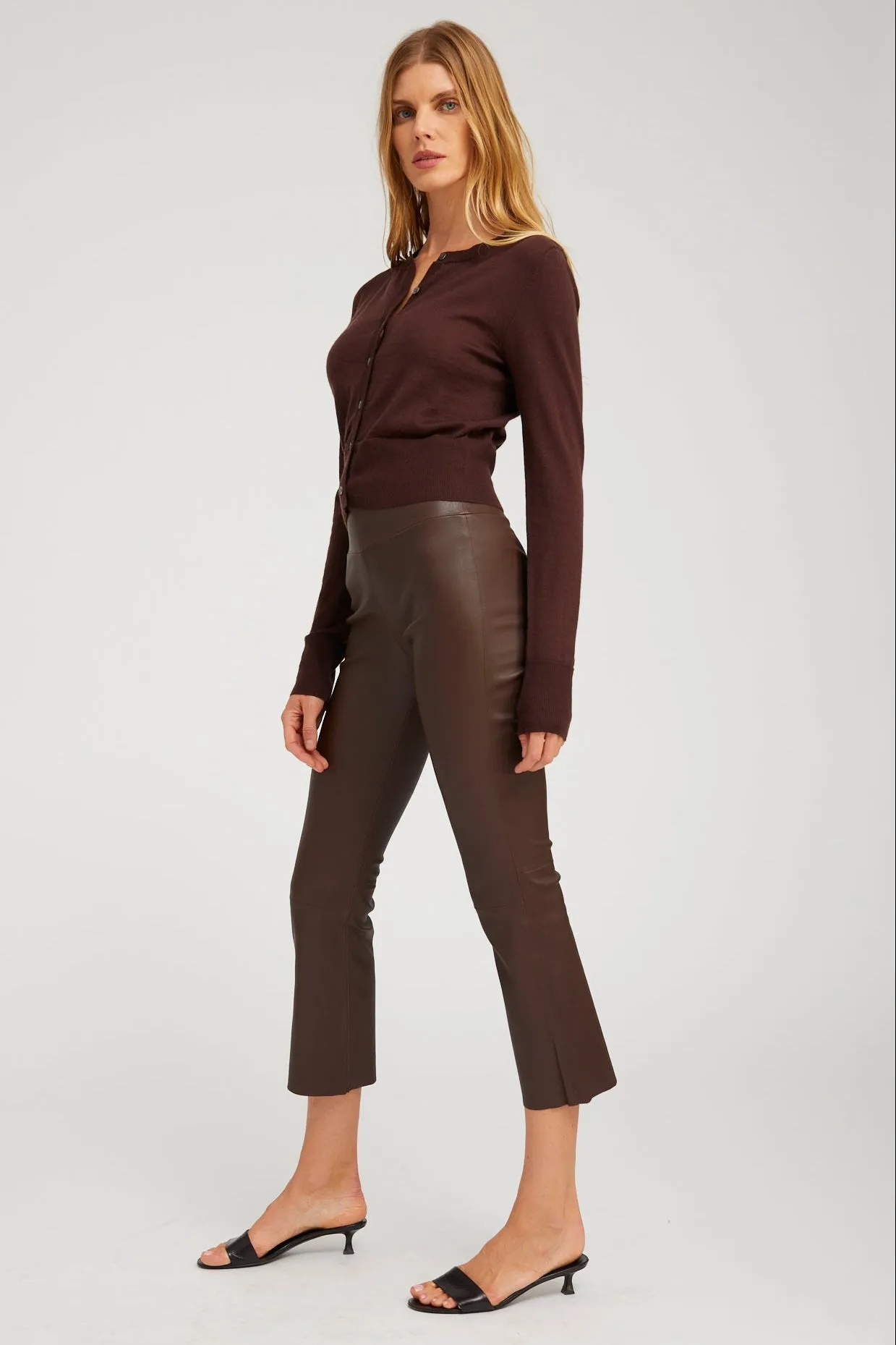 Grace Leather Crop Flare sold by SPRWMN product image thumbnail 2
