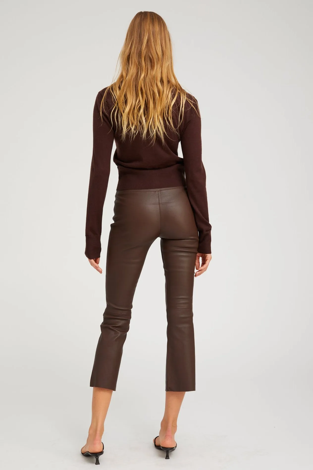 Grace Leather Crop Flare sold by SPRWMN product image thumbnail 3