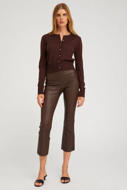 Grace Leather Crop Flare sold by SPRWMN