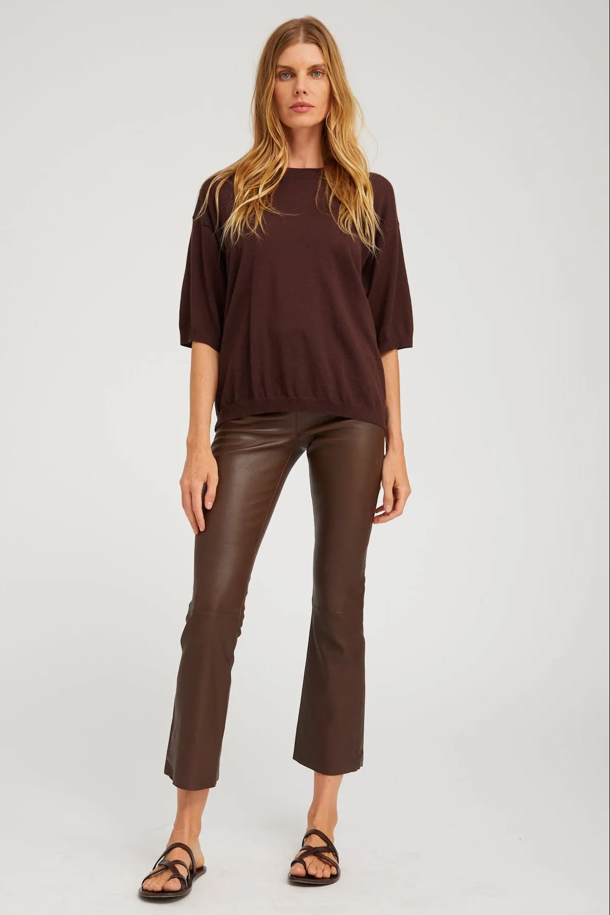 Jackie Leather Ankle Flare sold by SPRWMN