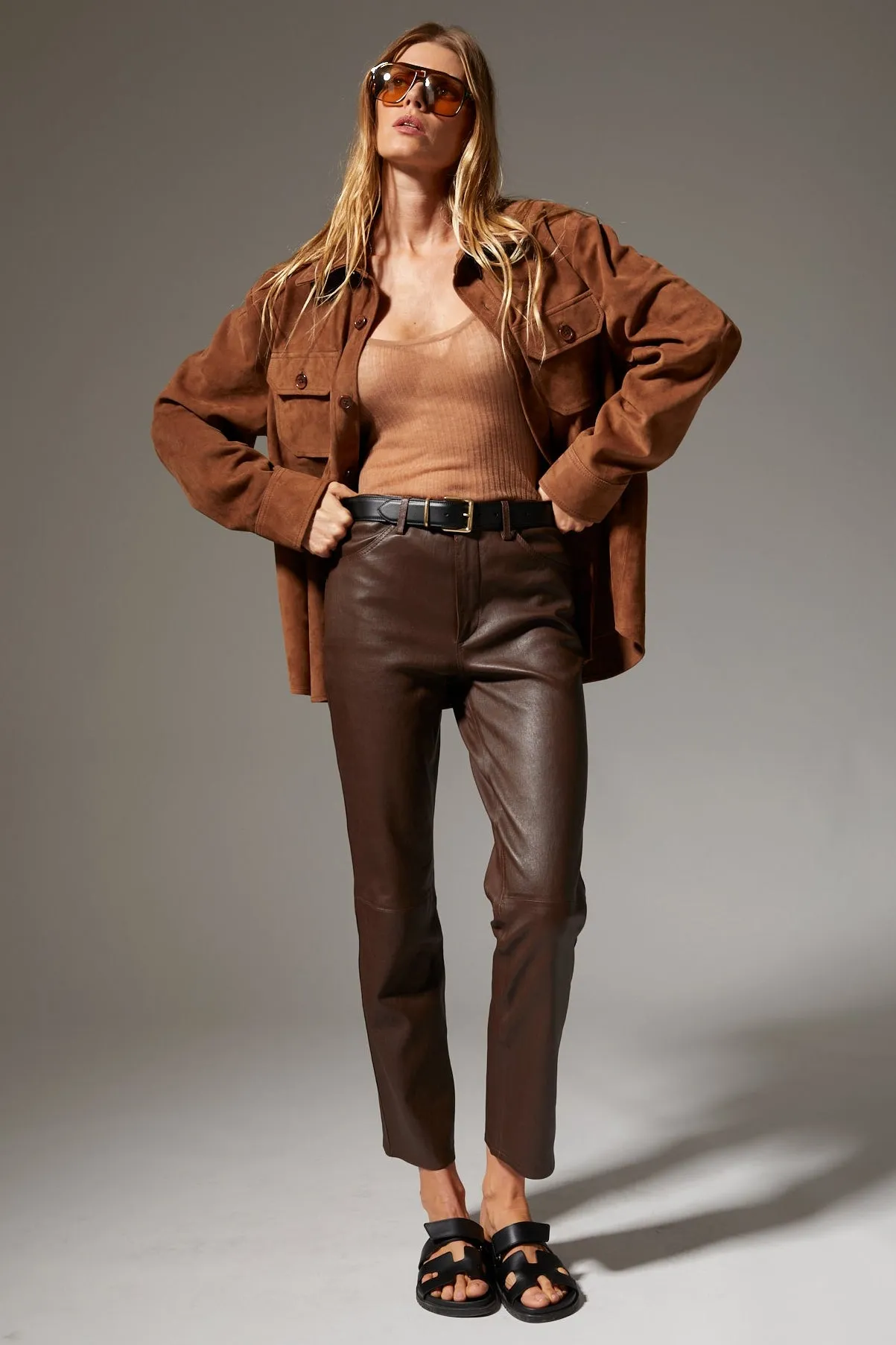 Leather 5 Pocket Ankle Slim Straight sold by SPRWMN