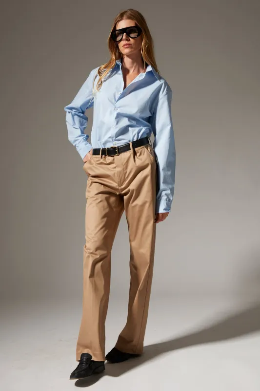 Khaki Straight Leg Trousers sold by SPRWMN