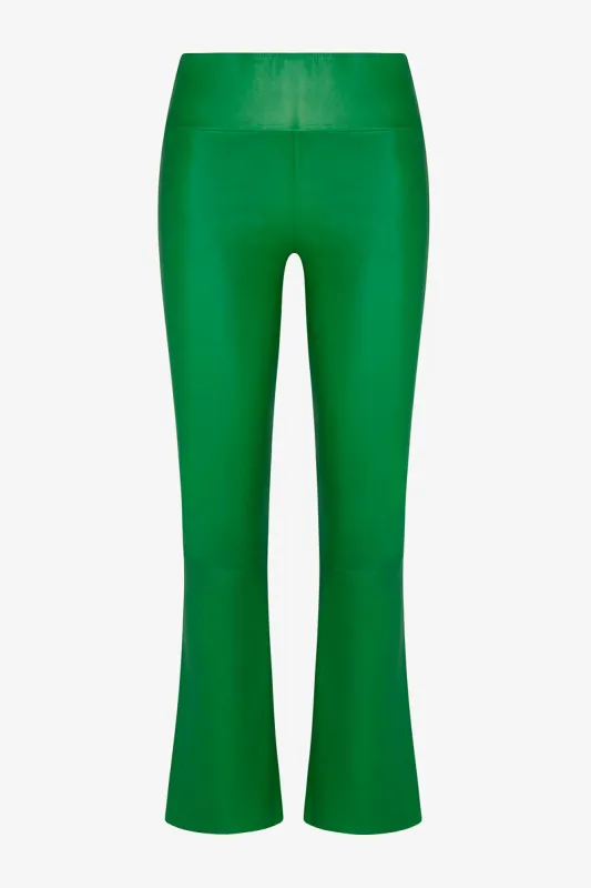 Grace Leather Crop Flare sold by SPRWMN