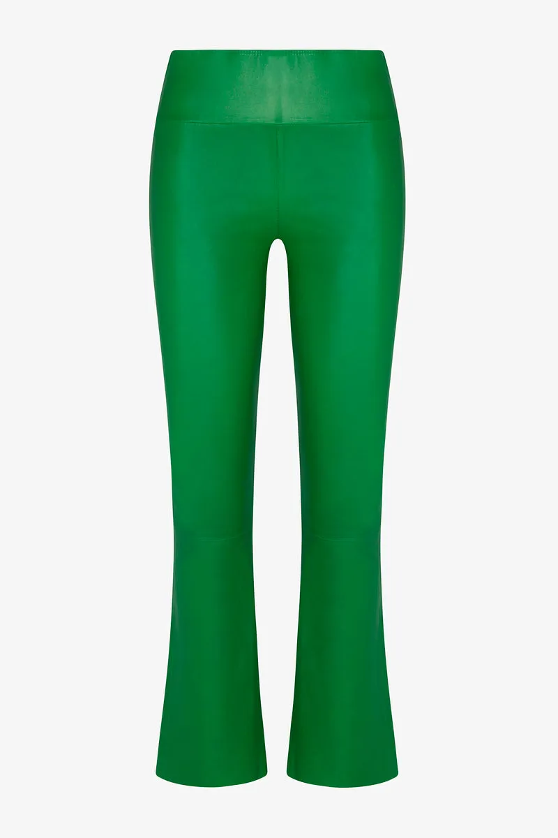 Grace Leather Crop Flare sold by SPRWMN