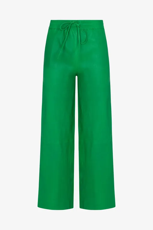 Leather Cropped Baggy Pants made by SPRWMN