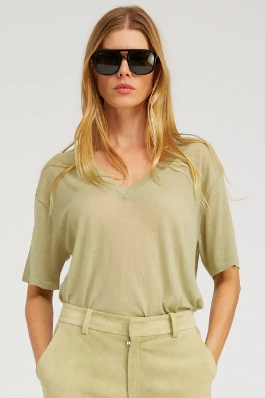 Tissue V-Neck Tee made by SPRWMN