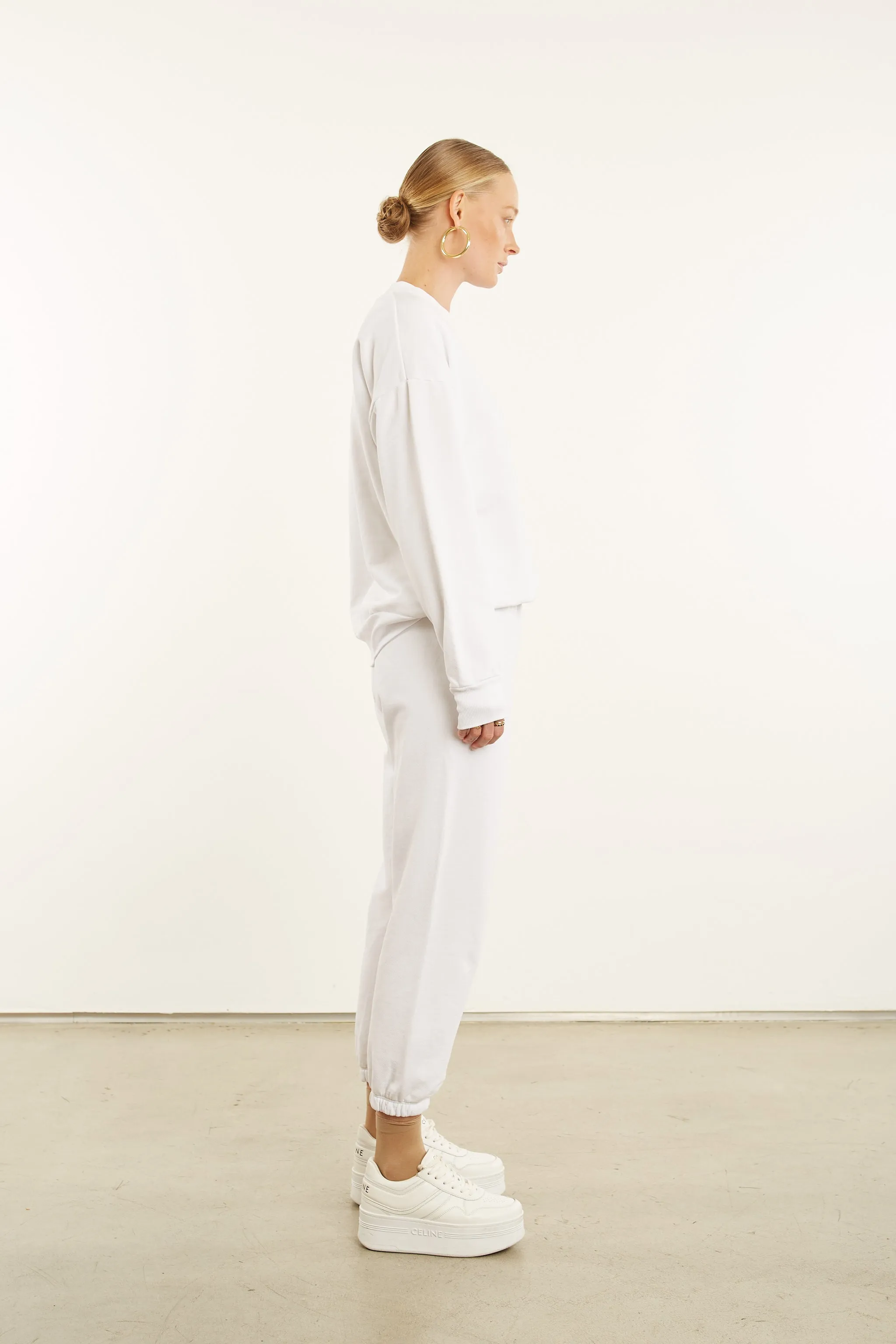 White Cotton Logo Sweatshirt sold by SPRWMN product image thumbnail 4