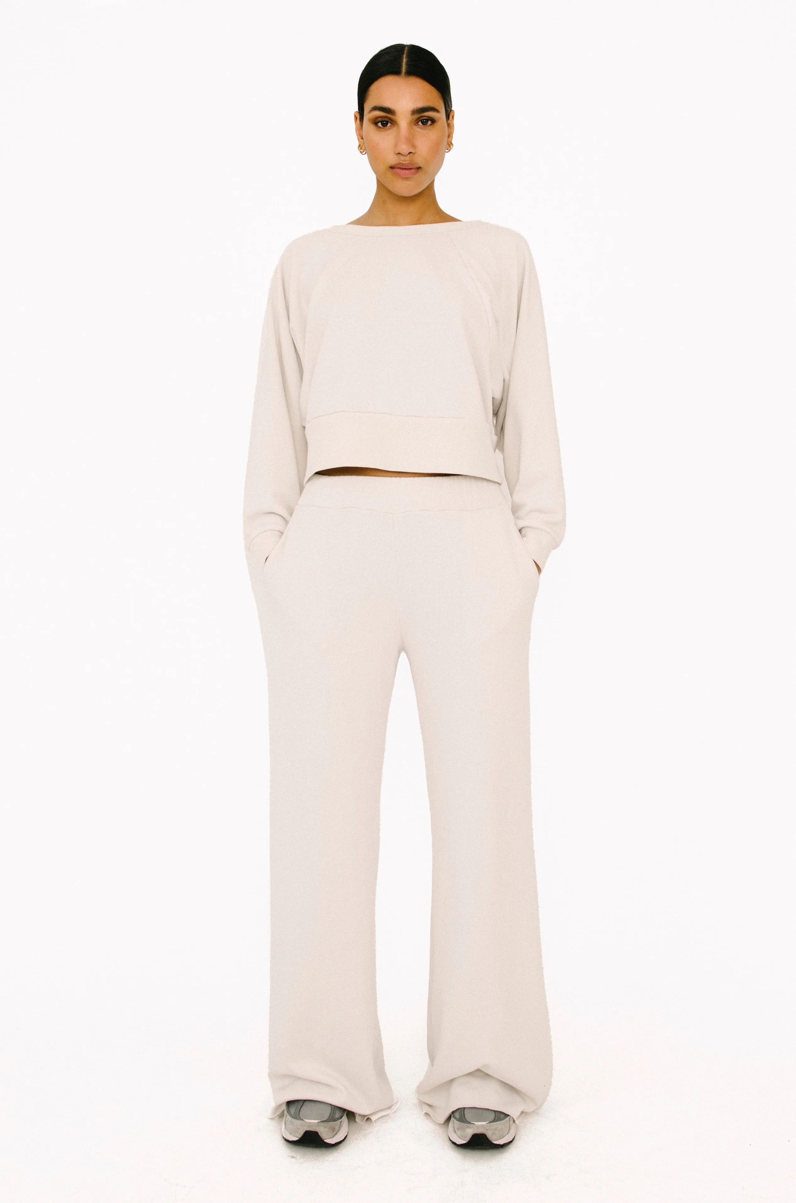 Vintage White Cropped Dolman Sweatshirt sold by SPRWMN