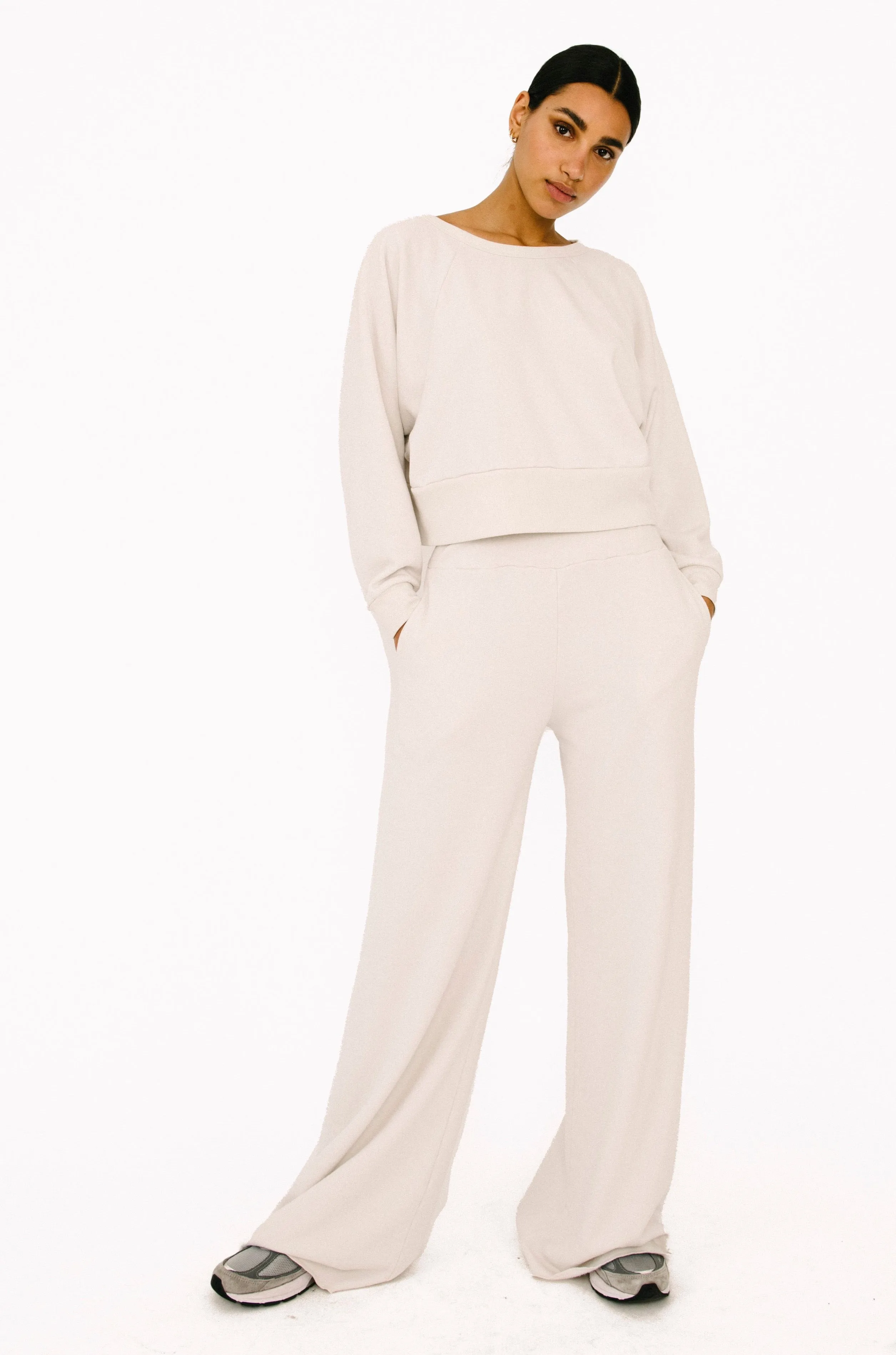 Vintage White Cropped Dolman Sweatshirt sold by SPRWMN product image thumbnail 4