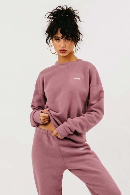Mauve Tiny Logo Sweatshirt made by SPRWMN