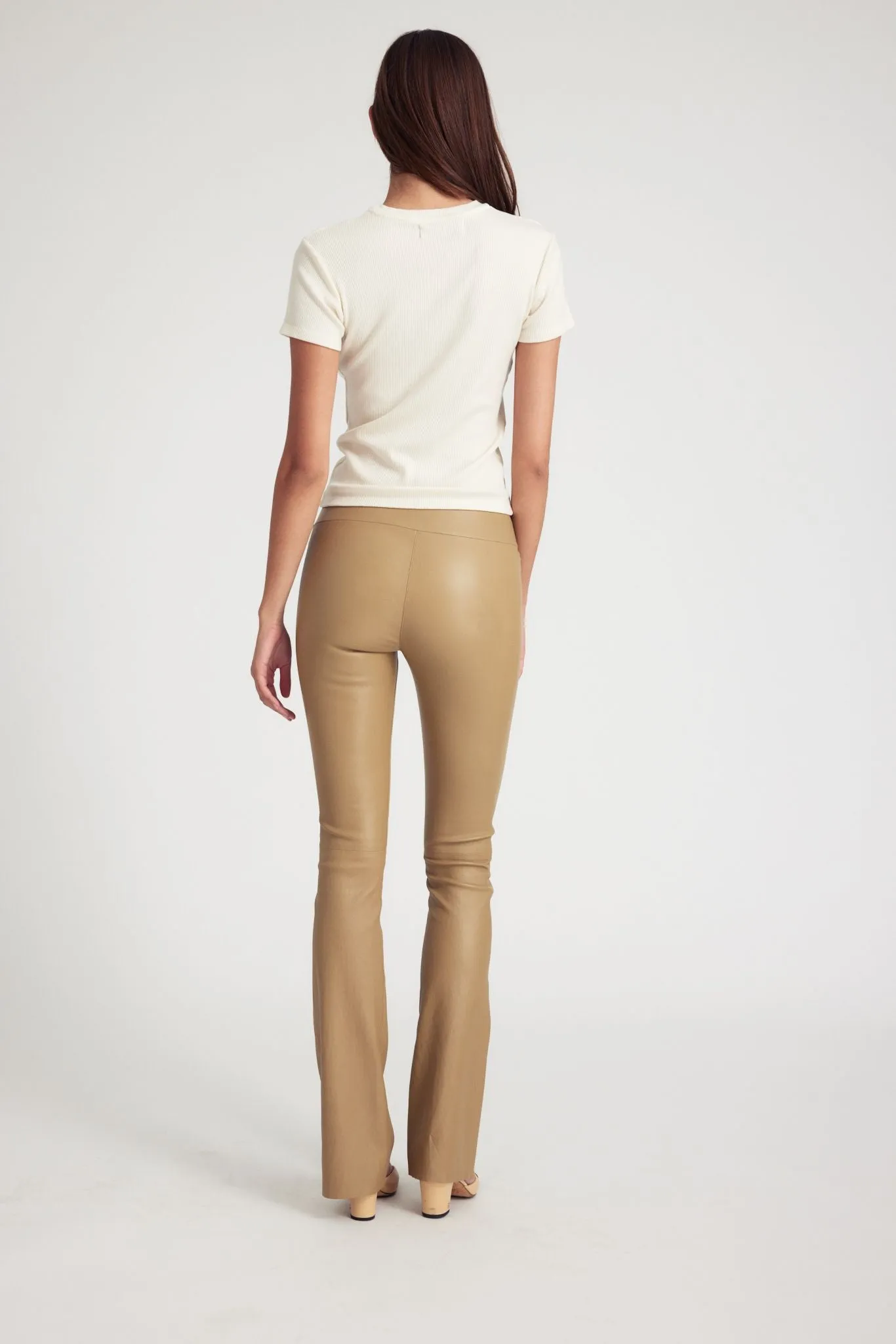 Khaki Leather Micro Flare sold by SPRWMN product image thumbnail 4