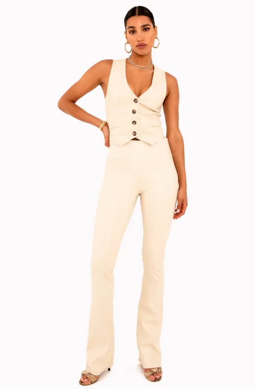 Off-White Leather Micro Flare Pants made by SPRWMN