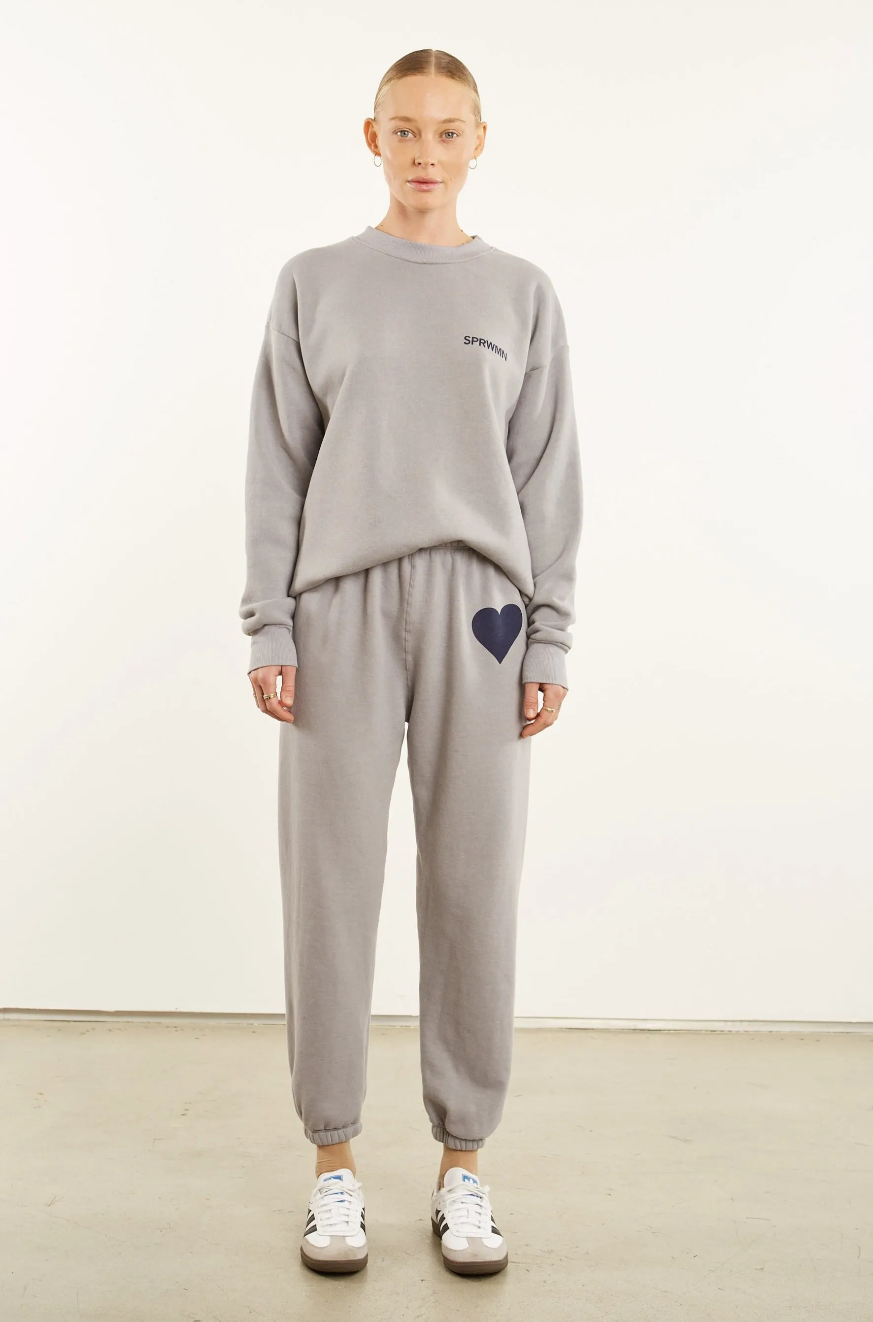 Grey Heart Sweatpants sold by SPRWMN