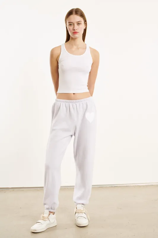 Lilac Heart Sweatpants made by SPRWMN