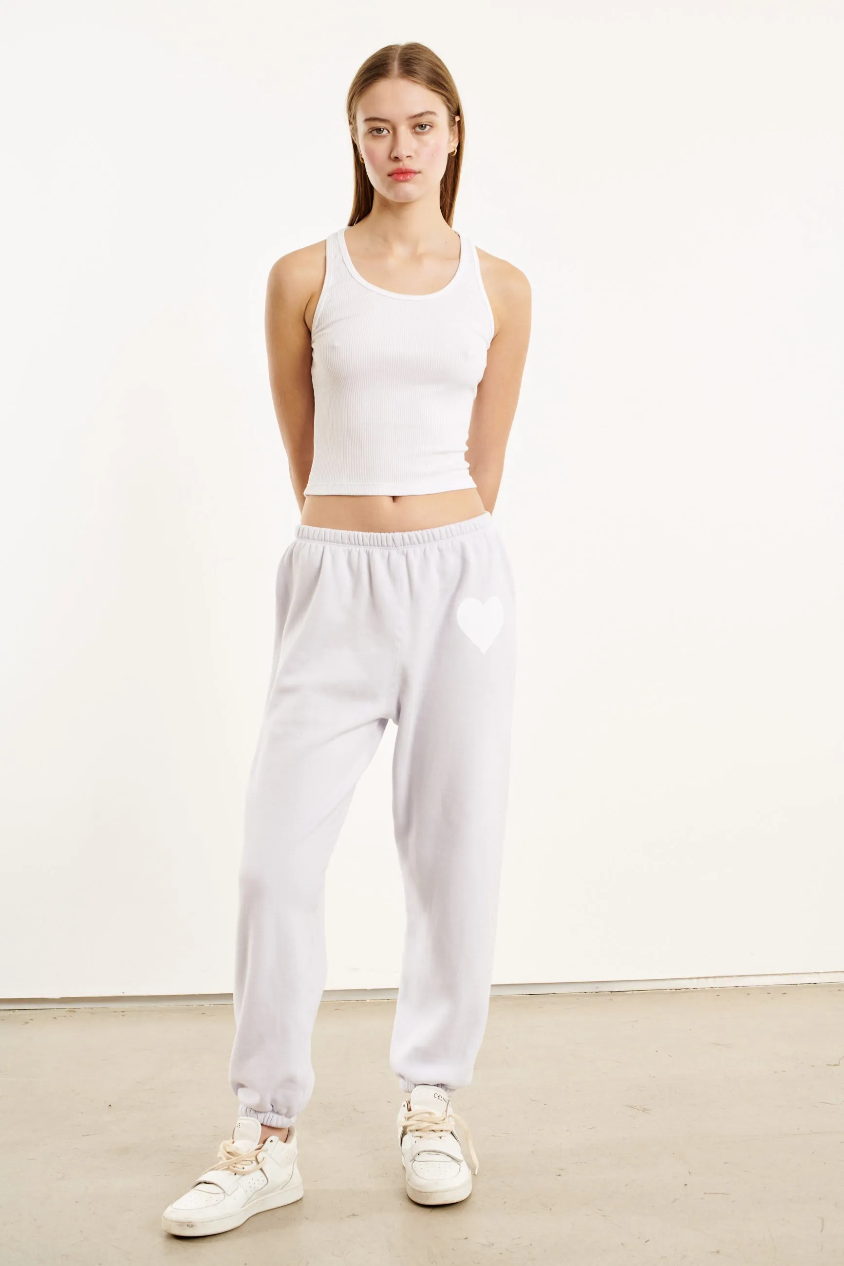 Lilac Heart Sweatpants sold by SPRWMN