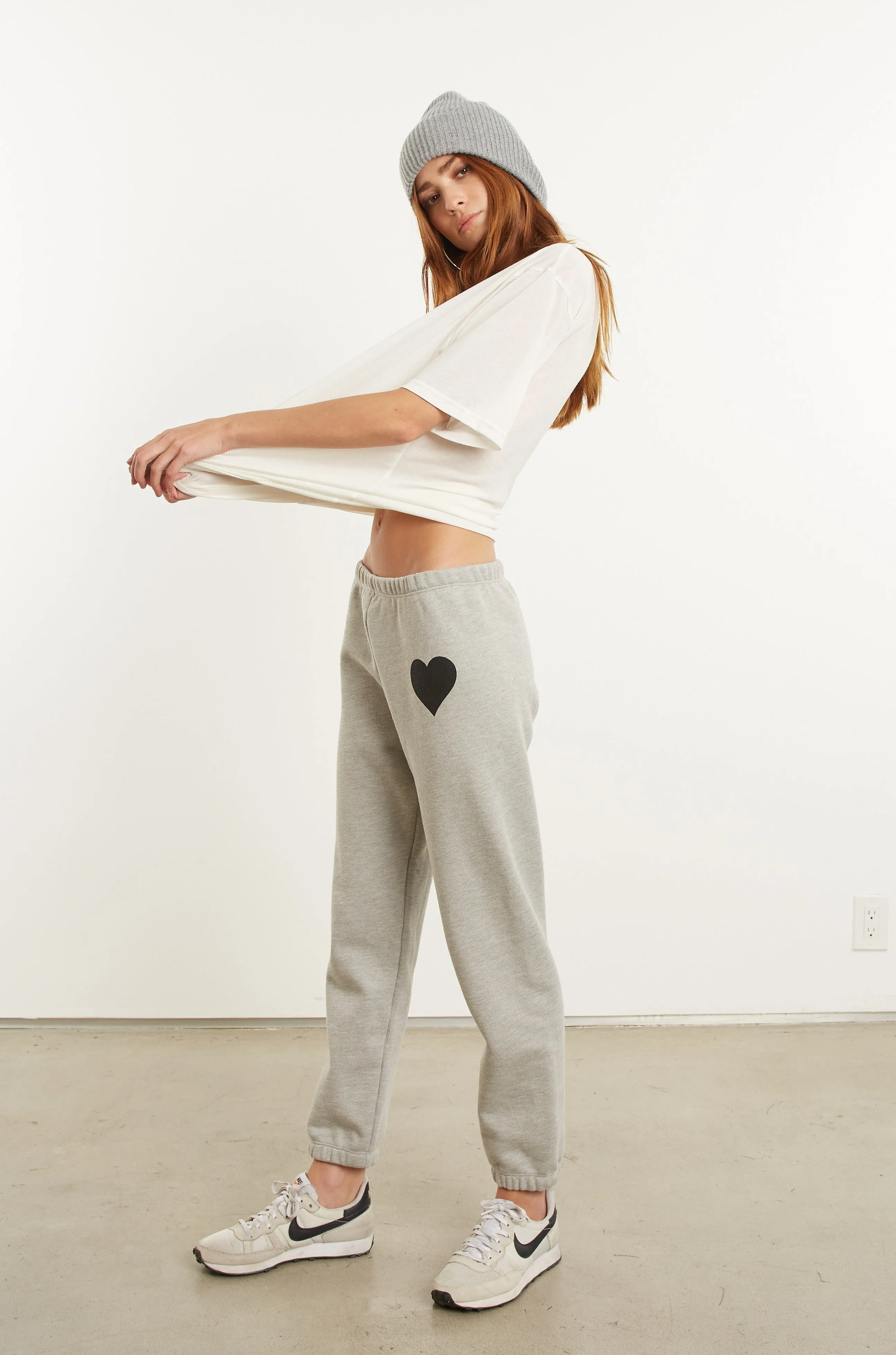 Heather Grey Heart Sweatpants sold by SPRWMN product image thumbnail 4