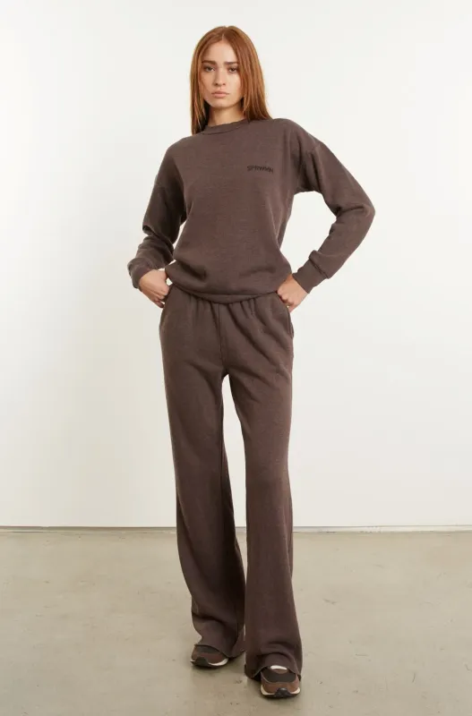 Chocolate Fleece Straight Leg Sweatpants made by SPRWMN