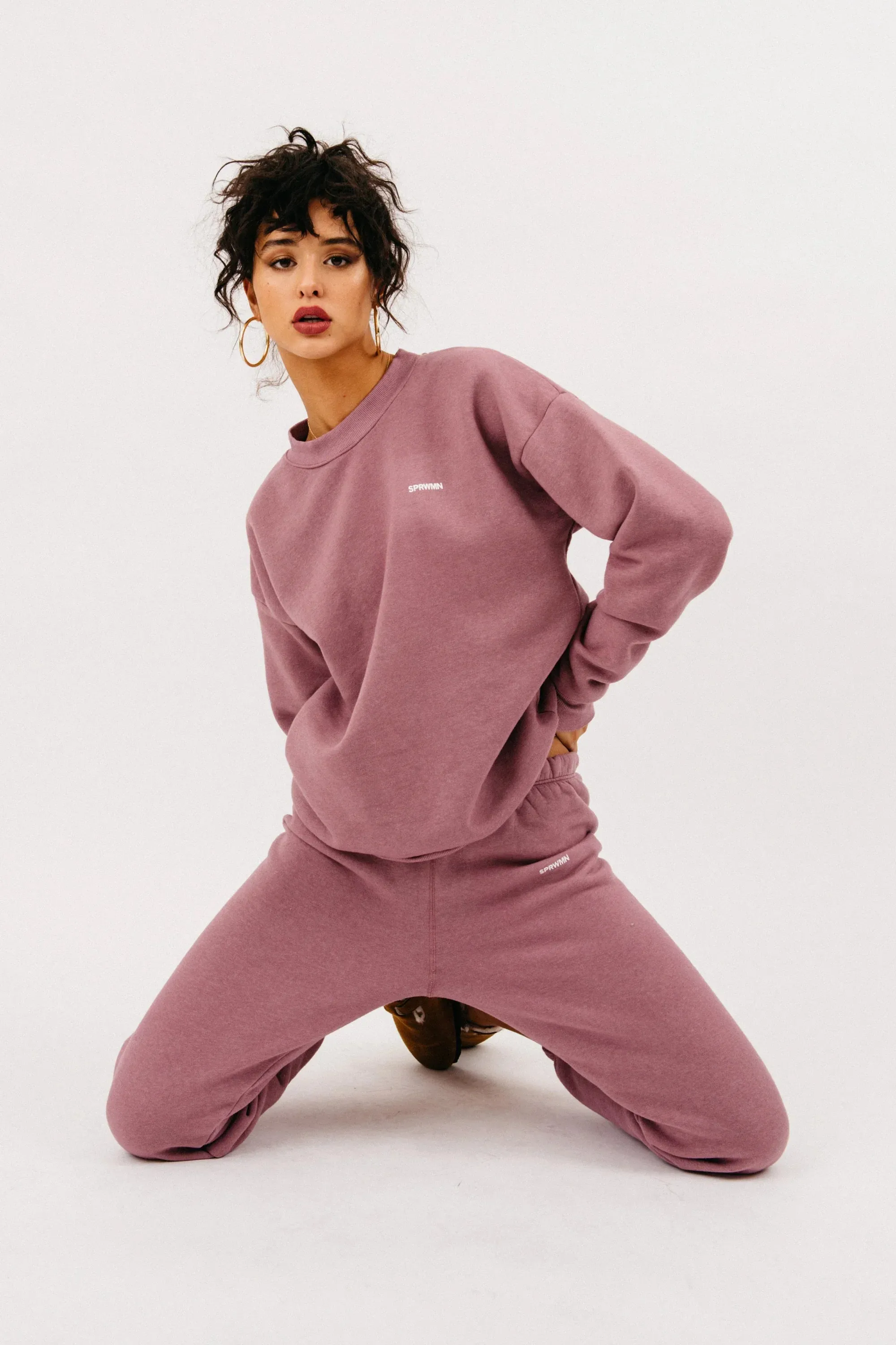Mauve Tiny Logo Sweatpants sold by SPRWMN product image thumbnail 4