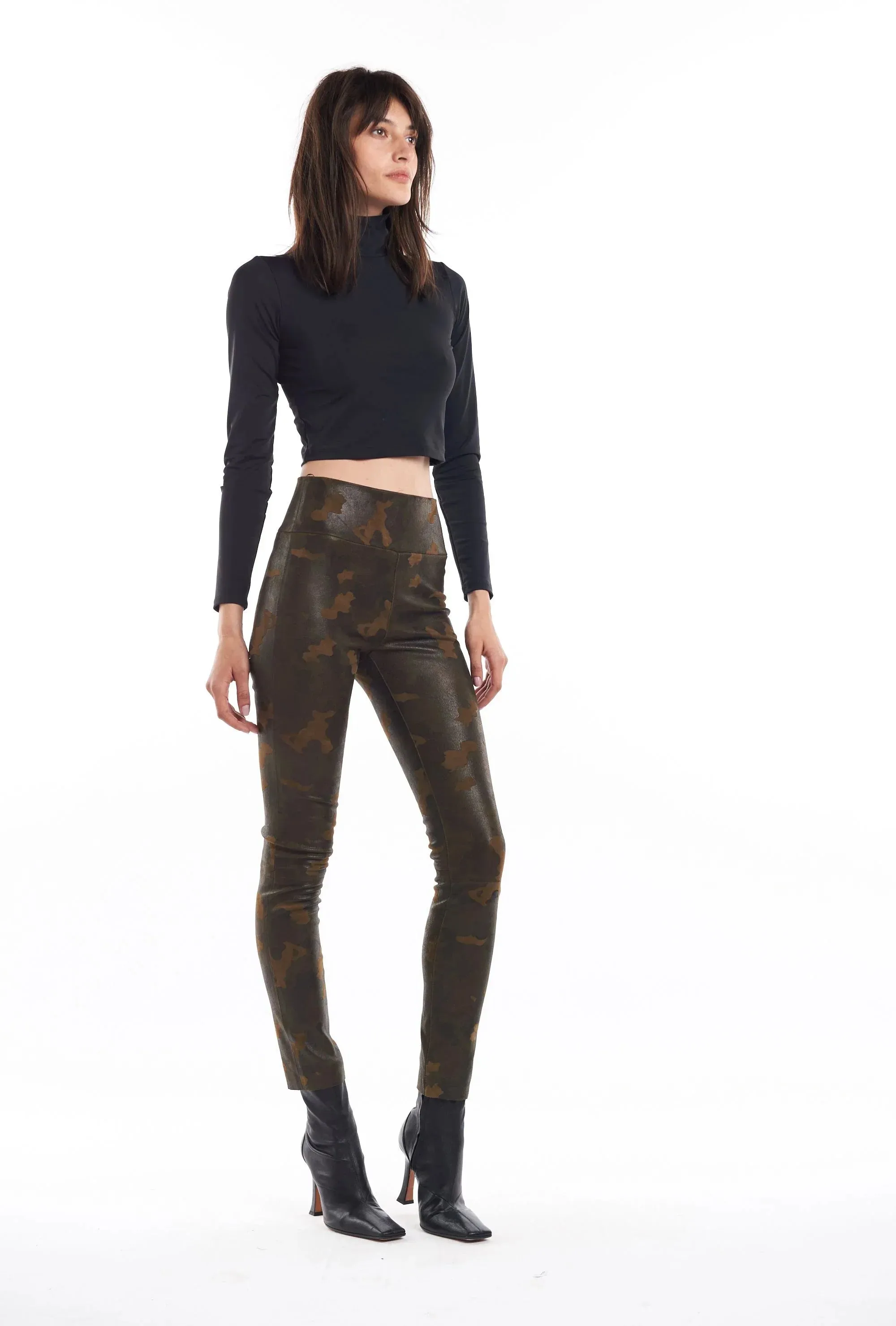 Camouflage Leather Ankle Leggings sold by SPRWMN product image thumbnail 3
