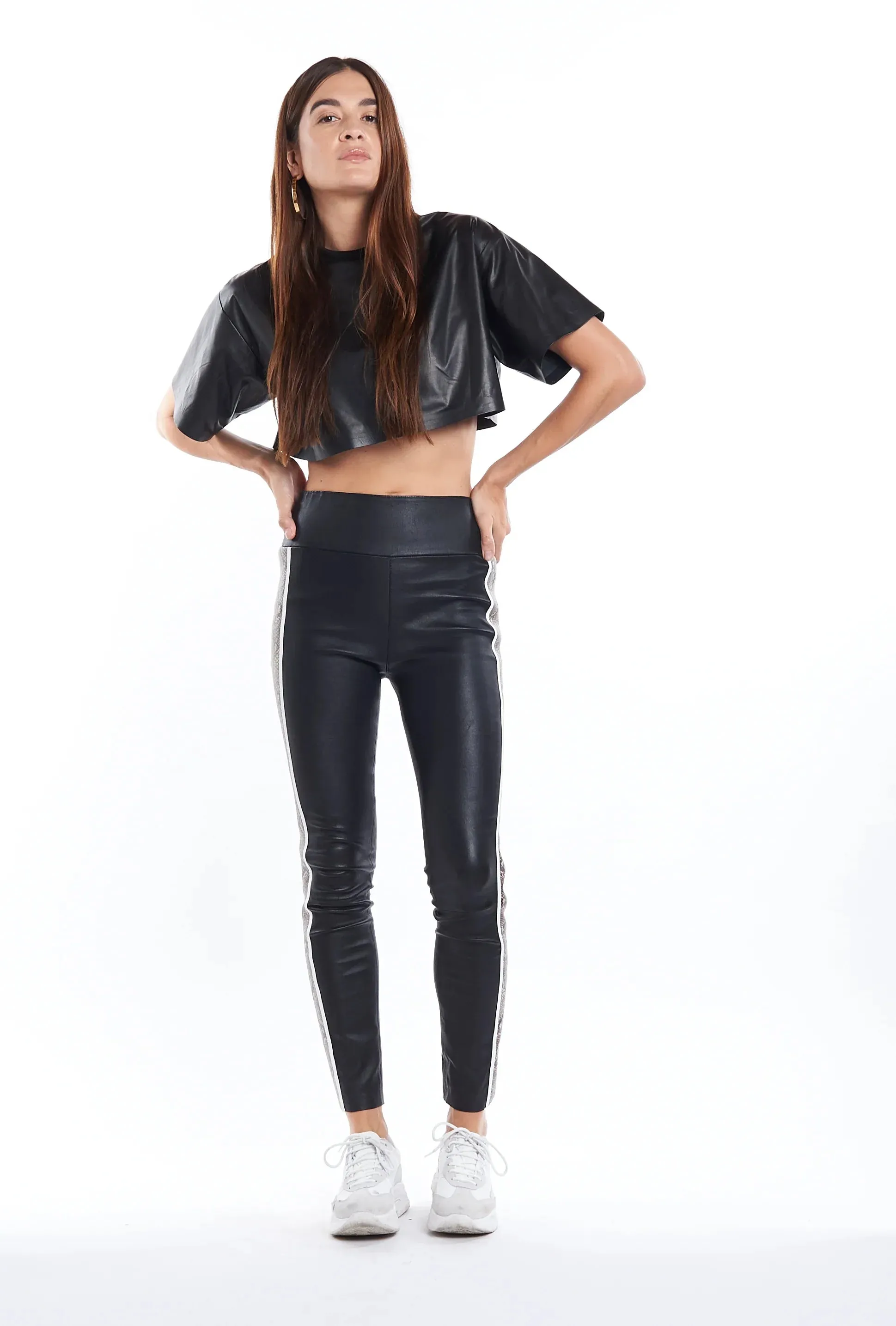Black Snake Leather Ankle Legging sold by SPRWMN product image thumbnail 2