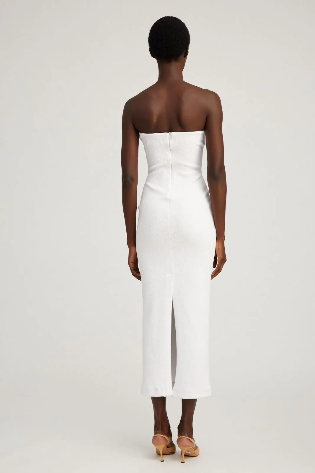 White Stretch Jacquard Tube Dress sold by SPRWMN product image thumbnail 4