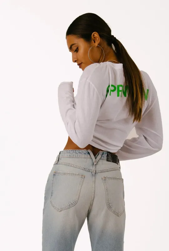 White Logo Long Sleeve Tee made by SPRWMN