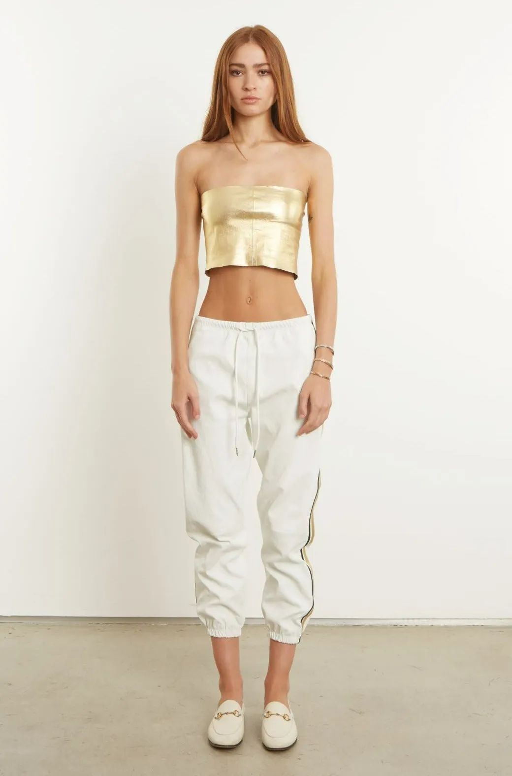 Metallic Gold Leather Micro Tube Top sold by SPRWMN product image thumbnail 4