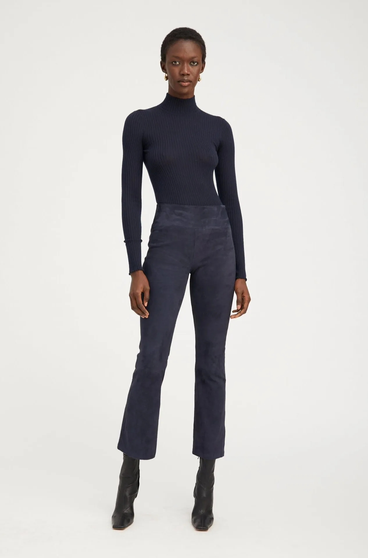 Navy Suede Ankle Flare sold by SPRWMN product image thumbnail 3