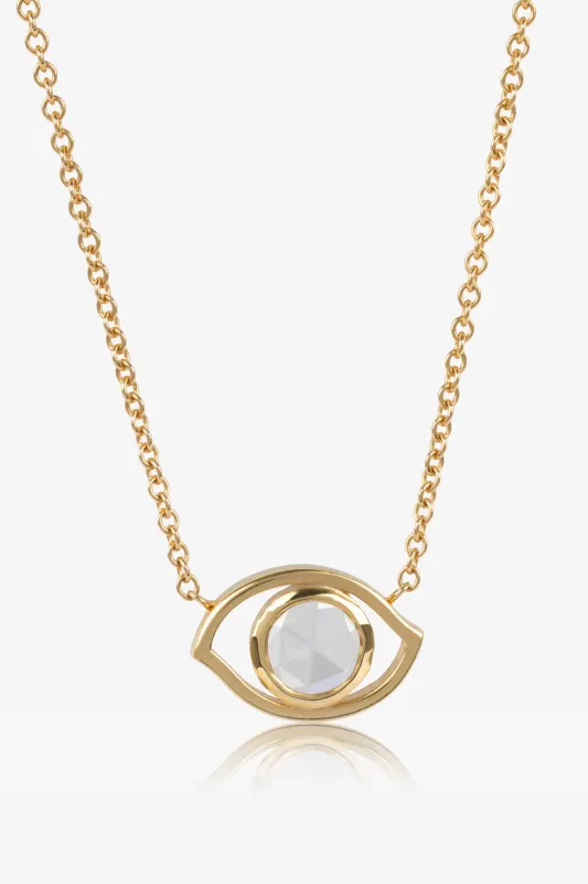 Rose Cut Diamond Evil Eye Necklace made by SPRWMN