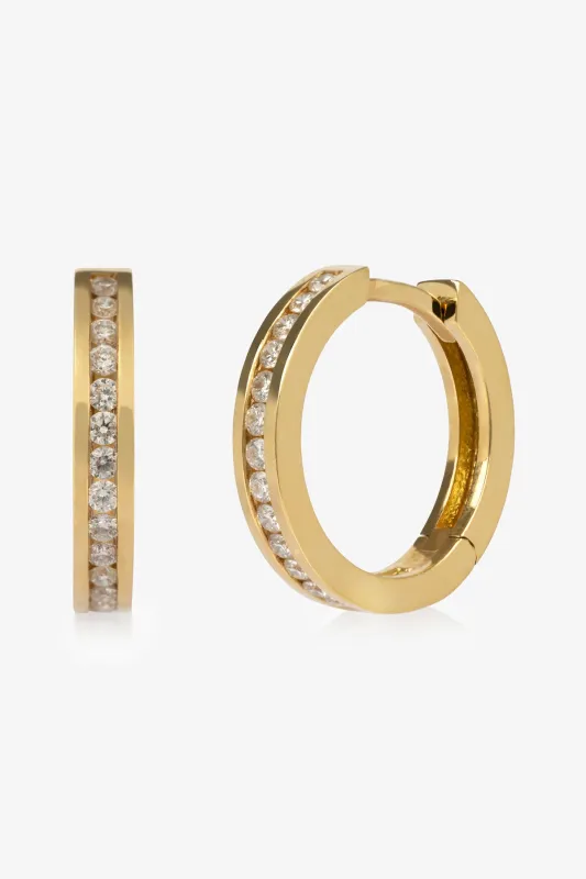 Diamonds Small Hoops YELLOW GOLD made by SPRWMN